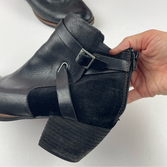 Korks Black Leather Bootie Boots Ankle Shoes Women Size 8M - Picture 6 of 9